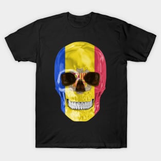 Andorra Flag Skull - Gift for Andorran With Roots From Andorra T-Shirt